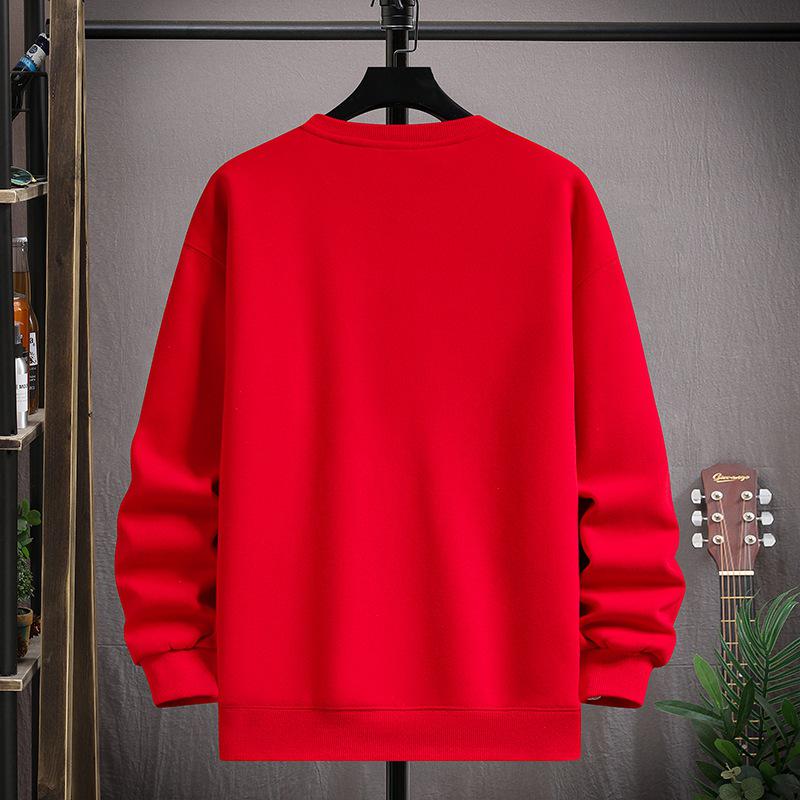 Men's Year of the Rooster Red Hoodie with Fleece: Spring Festival Warmwear