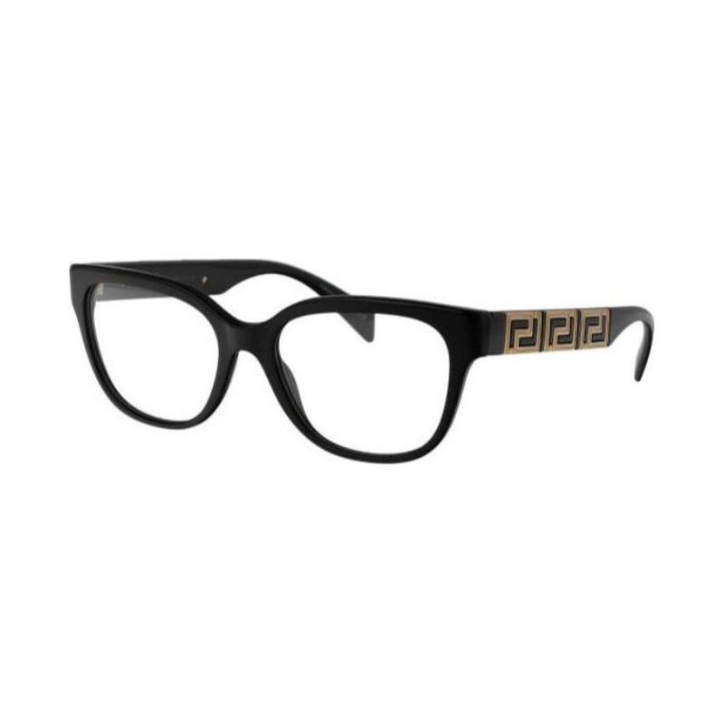 Versace Thick frame logo decoration acetate irregular optical frame women s black 6489020 0VE3338GB1-Black 54