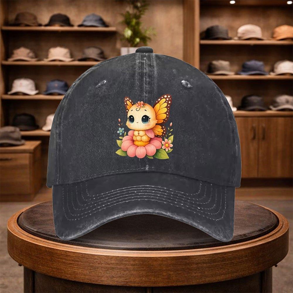 Butterfly Fairy Print Baseball Cap Casual Visor Fashion Hat Adjustable Outdoor Leisure Cap for All Seasons Ideal for Trave