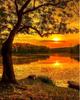 5D Diamond Painting Diy Landscape Sunset Reflection Handmade Diamond Embroidered Mosaic Pattern Home Decor Gift