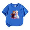 Kids Boys Girls Crew Neck Short Sleeve 100% Cotton T-Shirt, Cute Cartoon Sisters Print Casual Soft Breathable Summer Tee Tops for Children Daily Wear