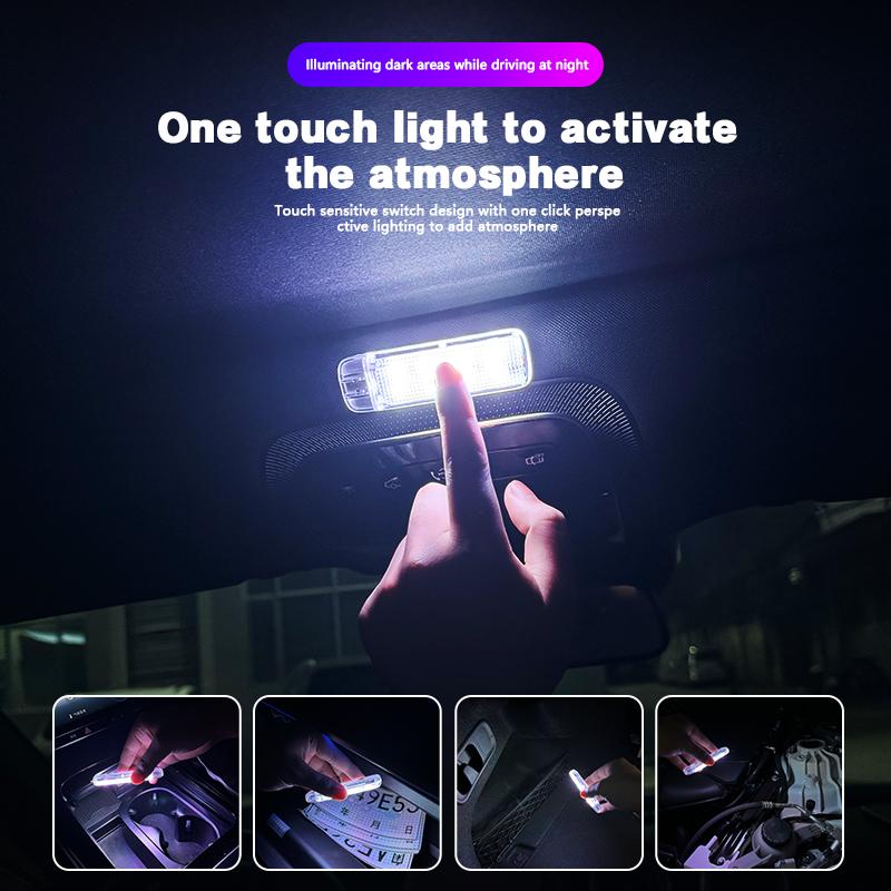 5V Car LED RGB Atmosphere Light USB Charging Magnetic Suction Wireless Touch Light Reading Lamp Interior Ambient Night Light