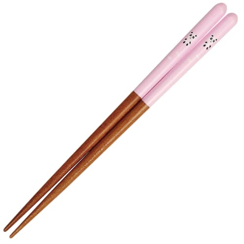 Sunny Life Design Children's Chopsticks, Dishwasher Safe, Floating Panda Design, Pink, Natural Wood, 18cm, Ages 8-9, Made In Japan, Product Number 264