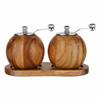 2 Stück/Set Salz- und Pfeffermühlen-Sets Pfeffermühle Manuell Frisch Gemahlenes Gewürzflasche Keramikkern Massivholz Pfeffermühle