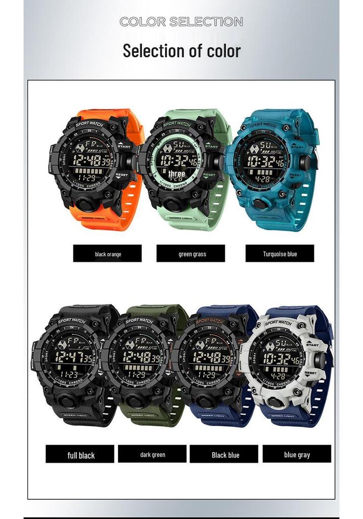 Orologio Sportivo Impermeabile Sanda per Adolescenti da Esterno - Alla Moda con Schermo Grande, Orologio Elettronico Multifunzione