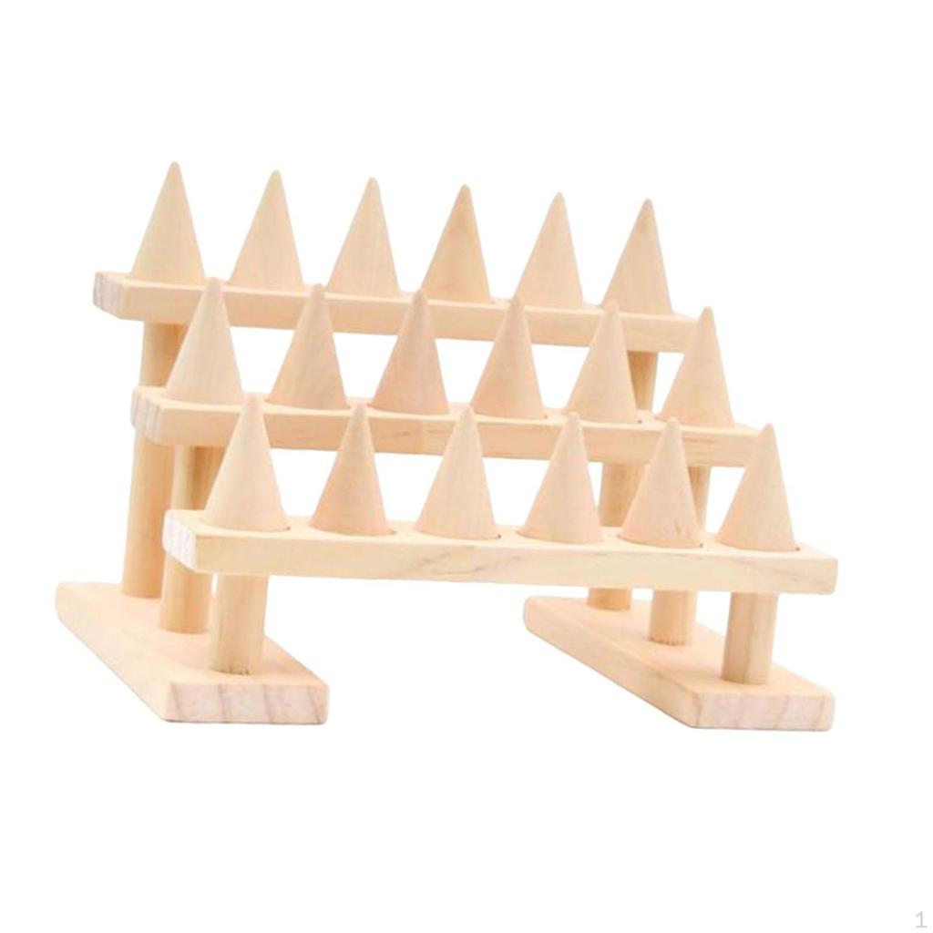 Holzring -Displayhalter Fingerständer Elegant Damen Bequem Minimalistisch Organizer Schmuckständer