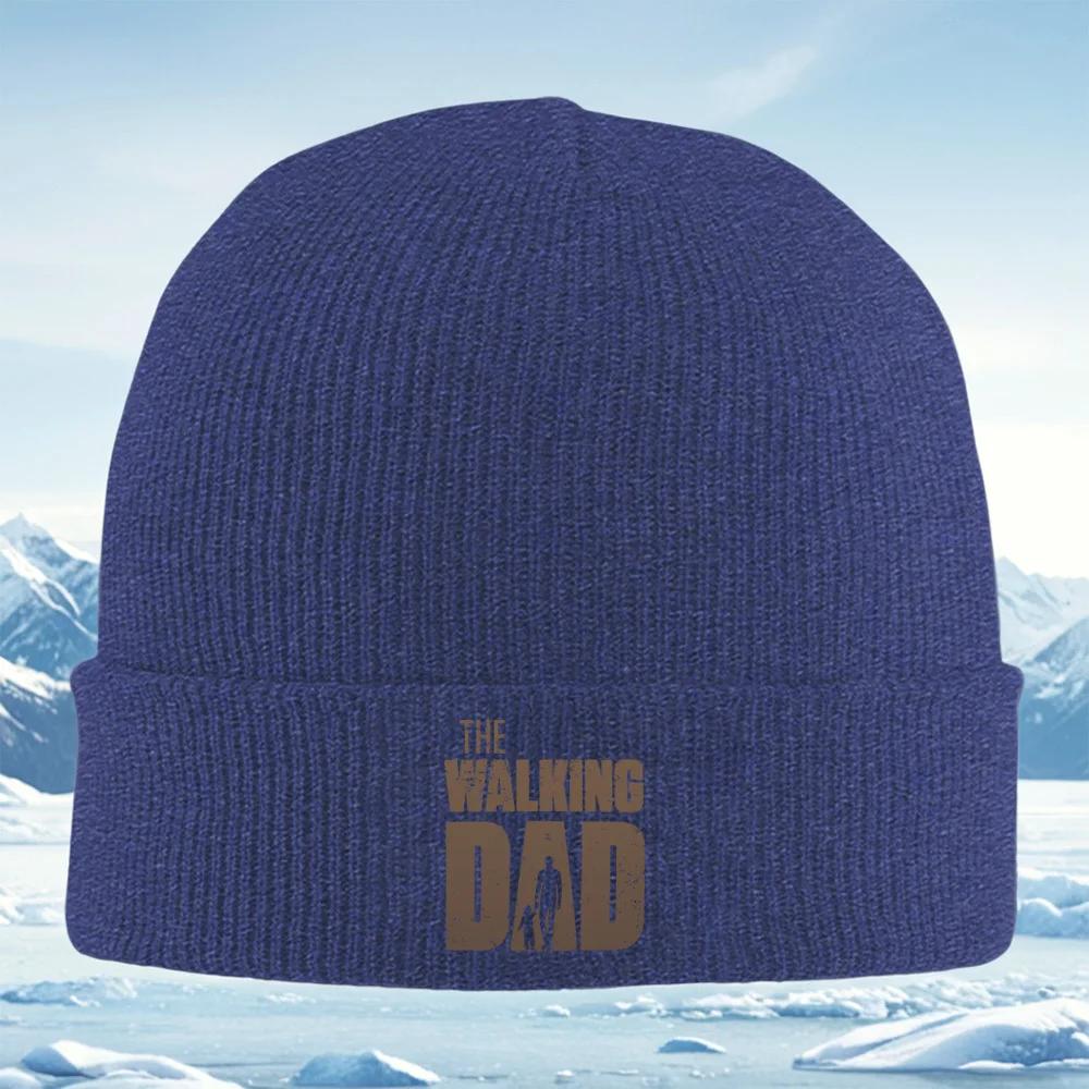 New Dad Walking with Small Person Unisex Women Unisex Knitted Hat Beanie Pullover Cap Winter Thermal Warm Christmas Outdoor Cycling