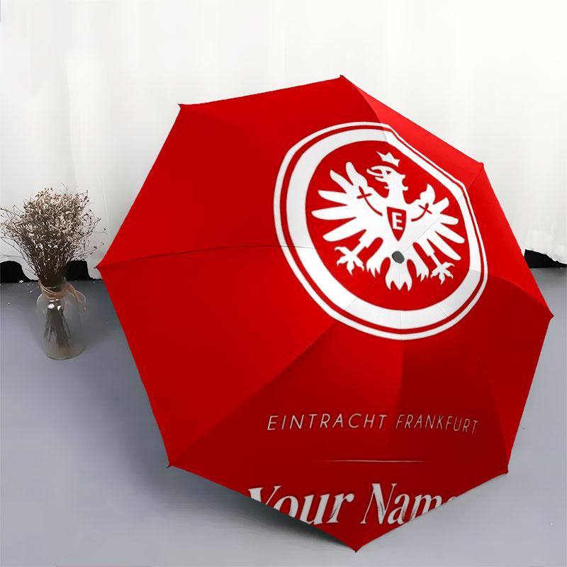 1 PC Automatic Folding Umbrella - Eintracht Frankfurt Custom Name Pattern, Portable & Foldable Design with 8 Ribs, Christmas Birthday Gifts