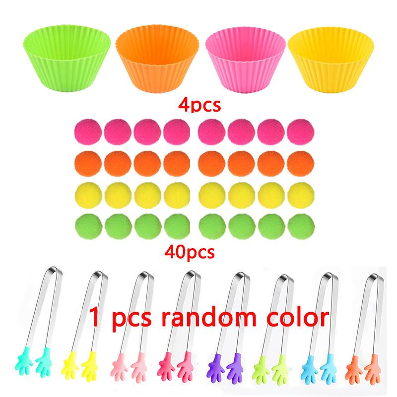 Montessori Early Education Children's Fine Movement Toys Rainbow TPR Soft Ball Color Sorting Math Counting Toddlers Board Game