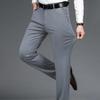 Pantalones de Traje para Hombre Elásticos Finos Pierna Recta Resistentes a las Arrugas Sin Planchar Oficina Pantalones de Negocios Ropa Formal Cita