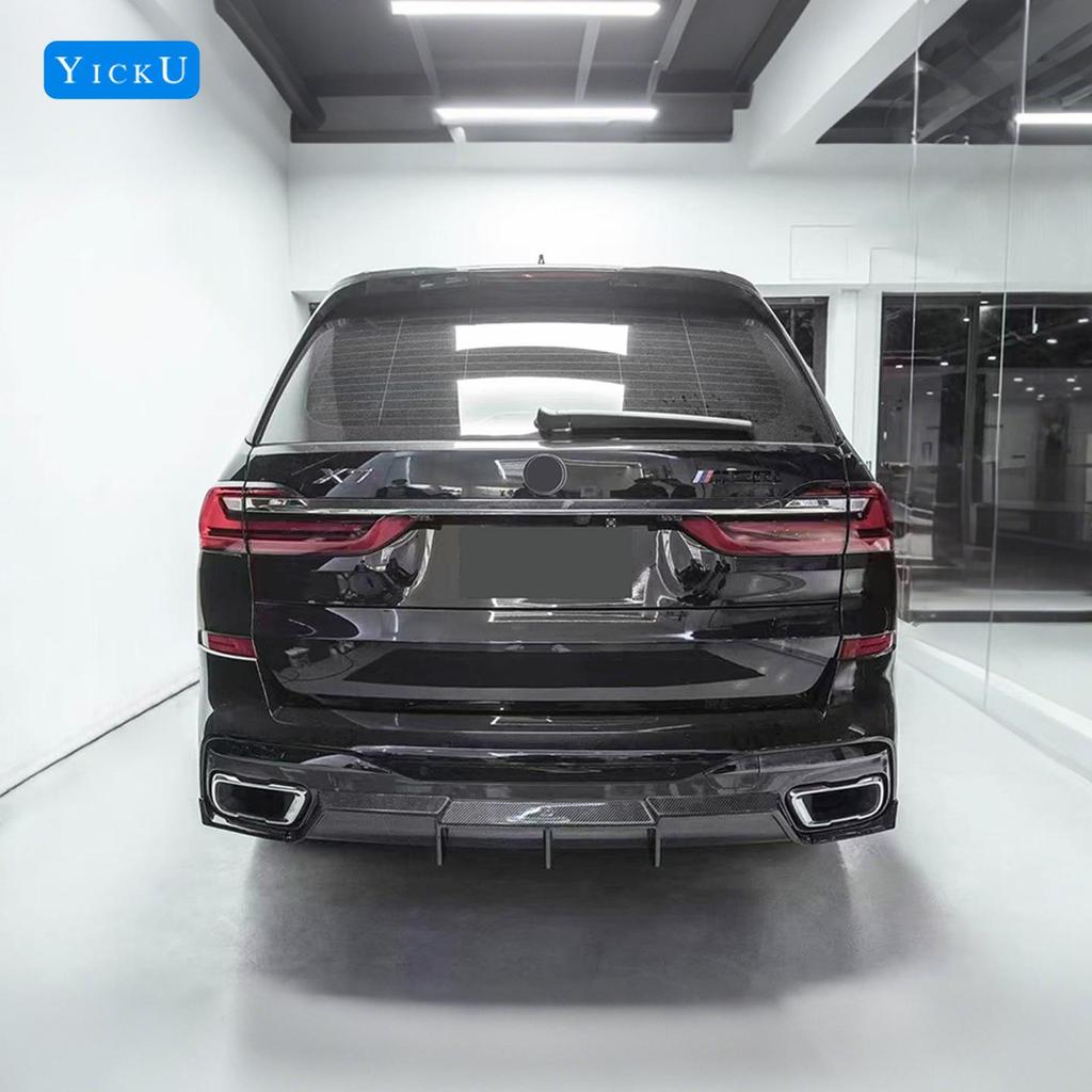 Compatible with BMW X7: Carbon Fiber FD Style Front Lip Splitter, Rear Lip Corner Covers, Side Skirts, Roof Spoiler, Diffuser (2019-2022)
