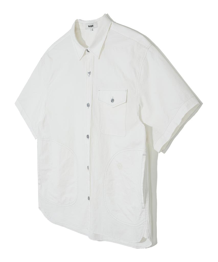 Nontai Ripstop Round Pocket S/S Shirts (White)