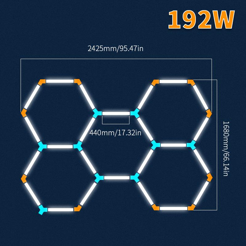 Honeycomb Led Lights Garage Light Ceiling Lighting AC85-265V Garage LED Tube Lights Hexagon For Auto Car Body Repair Workshop