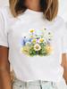 Tee Sweet Trend Flower Cute Clothes Clothing for Unisex Female Casual Top Short SleeveGraphic Tees Playeras De mujeres