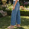 Women's Casual Wide Leg Drawstring Jeans with Pockets for Everyday Wear