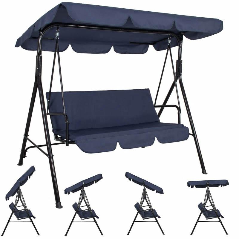 3-Seater Garden Swing, Blue