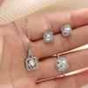 Elegant Geometry Gold Silver Color Zircon Imitation Pearl Necklace Earring for Women Jewelry Set Fashion Party Gift 4Pcs
