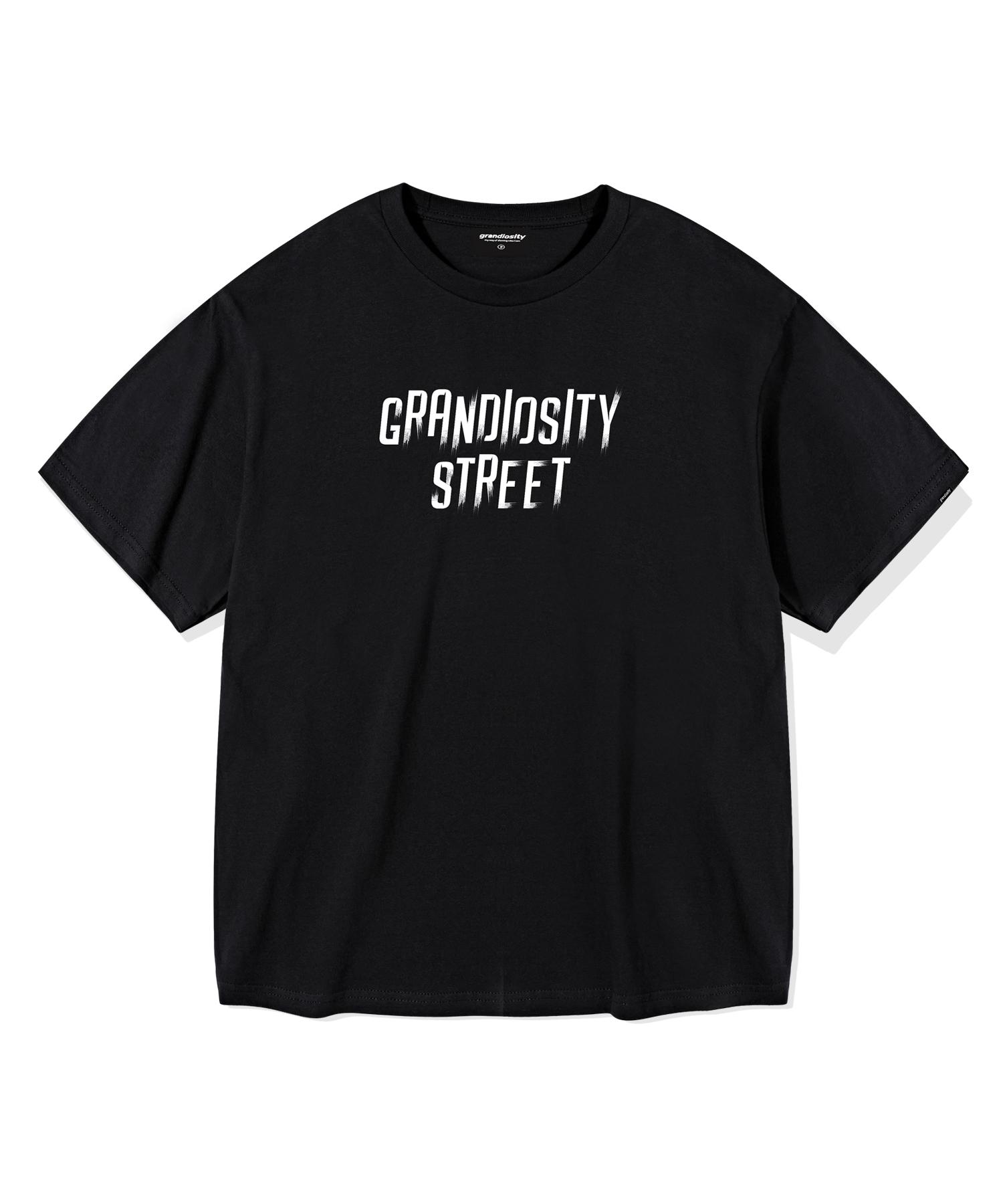 Grandiosity Street Logo Oversized Short Sleeve T-Shirt (Black) Free