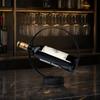 Yousheng Single Wine Bottle Holder for Countertop, Modern Metal Wine Rack Stand with Round Base, Elegant Gift for Home Bar Kitchen