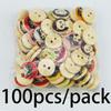 (100pcs/pack)15mm Wooden Cat Pattern Button Printing Cartoon Clothing Sewing Accessories Handmade Decoration Cat Clothes Toy