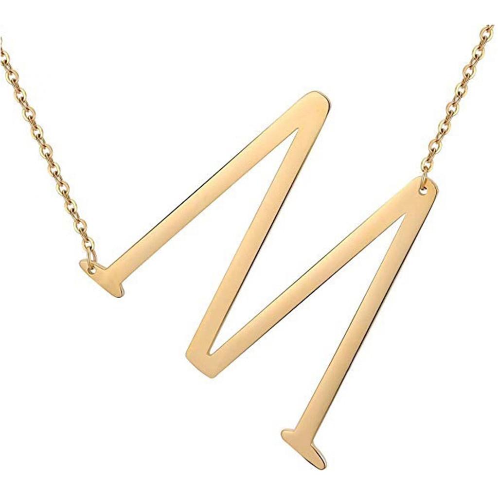 Titanium Steel Peach Heart Letter Necklace 26 Letters Love Clavicle Neck Chain