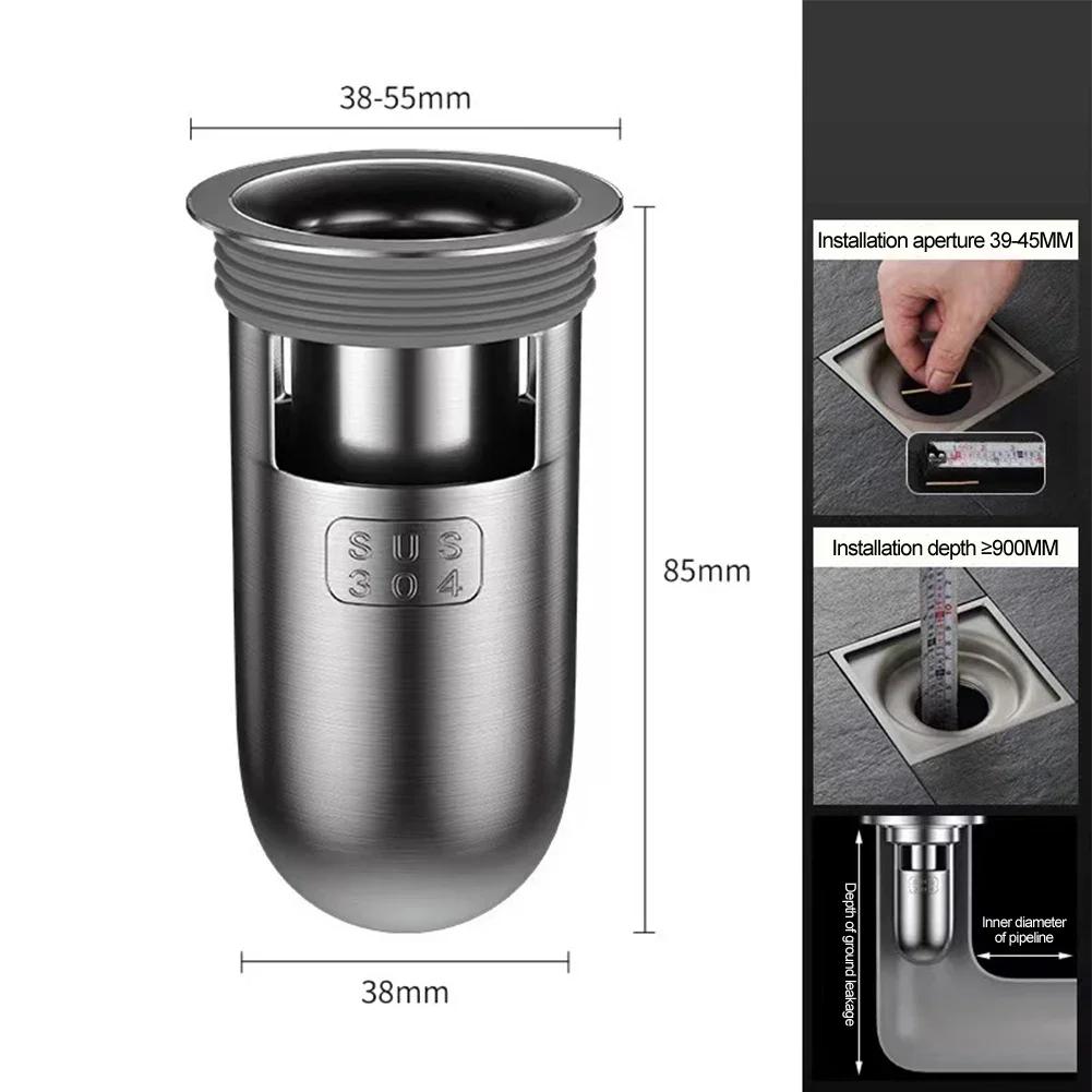 1pc Shower Floor Drain Core Backflow Preventer Sewer 304 Stainless Steel Floor Drain Core Bathroom Toilet Sewer Accessories