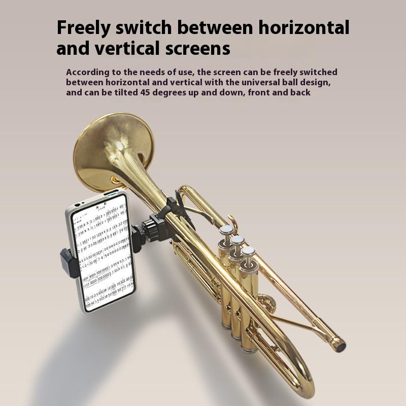 Trompeten-Notenpult-Handyhalter Verstellbarer Musikinstrumenten-Handy-Ständer Marschkapellen-Notenpult-Handyhalter für Oboe Posaune Klarinette