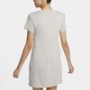 Nike Fitted Embroidered Solid Color Casual Training Breathable Short Sleeve Dress Women Dresses University-Gray White DR6003-033