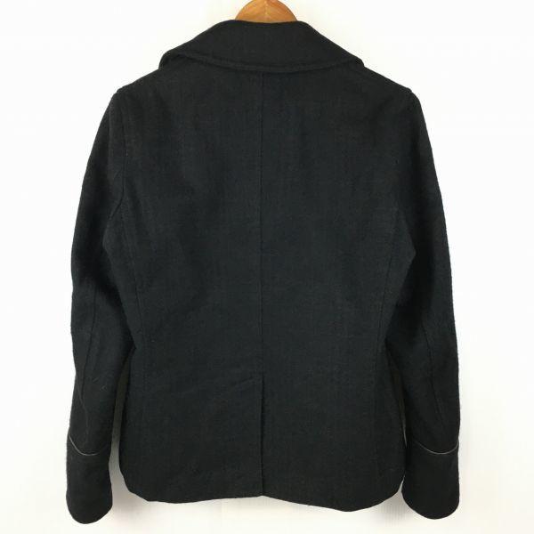 TK TAKEO KIKUCHI Wool Short Pea Coat Black Size L(USED)