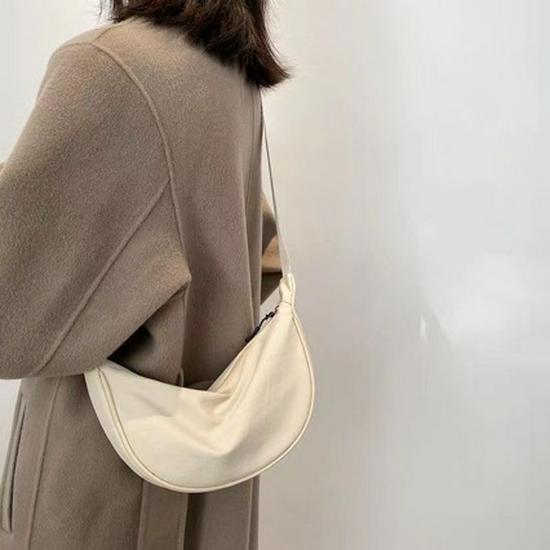 Japansk Stil Nylon Crossbody Dumplingväska – Mångsidig Lättviktig Canvas Axelväska för Kvinnor