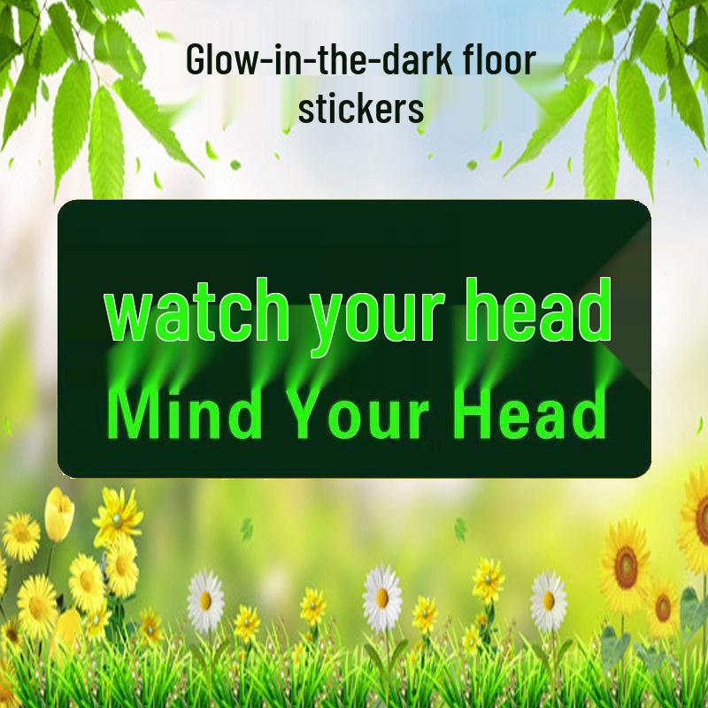 Safety Exit PVC Luminous Floor Sticker - Caution Slippery Steps & Fire Sign