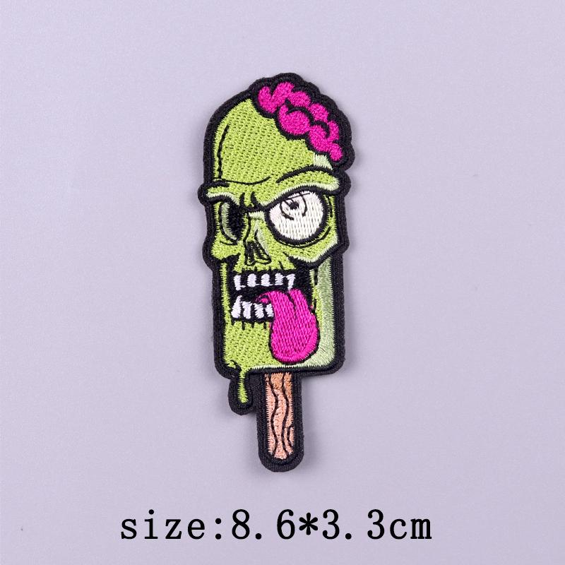 Punk Skull Embroidery Patch Iron On Patches For Clothing Hip Hop Embroidered Patches On Clothes Fusible Patch For Clothes Badges