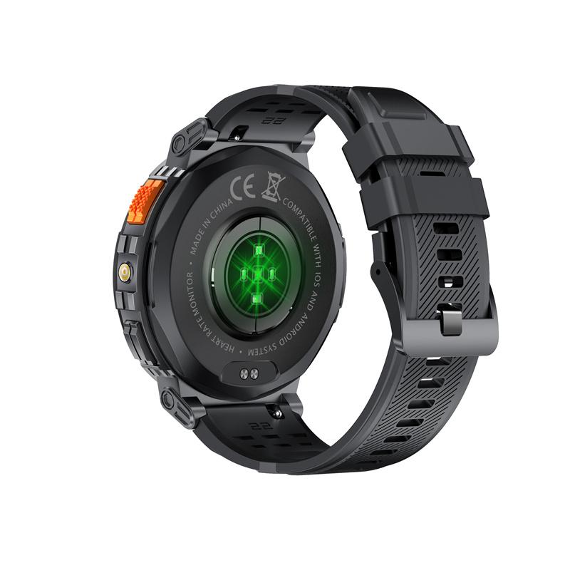 K66 Smart Watch Men Flashlight Bluetooth Call 1.85inch 128MB Memory 730mAh Large Battery LED Light Outdoor Sport Smartwatch