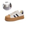 Leather shell head women's autumn new platform white shoes casual heightening women's shoes versatile board shoes