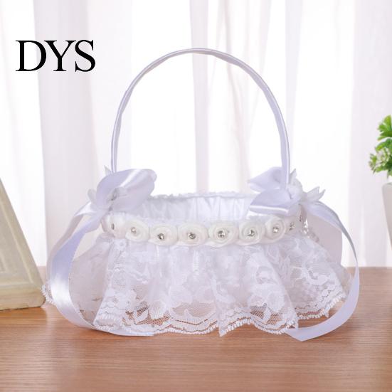 Flower Basket Decorative Eye-catching Romantic Bridal Handheld Girl Wedding Supplies Petals