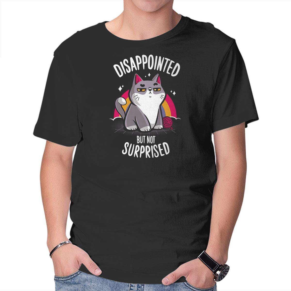 Unisex Crew Neck T-Shirt Disappointed but not Surprised Graphic Short Sleeve Casual Tee XXXXL