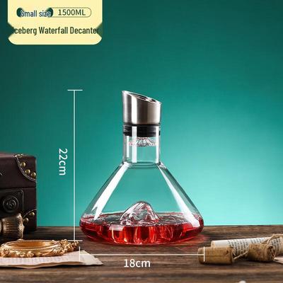 Iceberg Waterfall Crystal Glass Red Wine Decanter Set