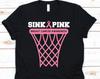 Sink And Pink Shirt, Cancer Awareness For Breast Cancer Warrior Fighter, Pink Ribbon Tshirt For Breast Cancer Supporter Basketball Player
