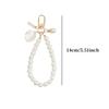 1pc Decorative Simple Imitation Pearl Mobile Phone Wristband with Cute Shell Heart-shaped Bracelet, Key Chain