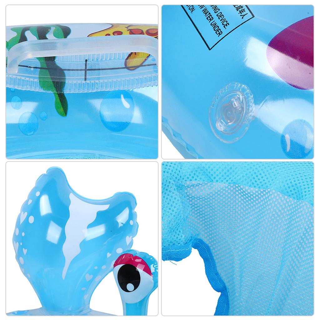 Cute Cartoon Baby Inflatable Swimming Ring Thicken Seat Float for Boys Girls Summer Water Sport Pool AccessoriesBlue