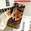 2DFlat Fox peeking from log All inclusive film hard iPhone case, compatible with iPhone 18 Pro Max 17 16 15 14 13 12 11