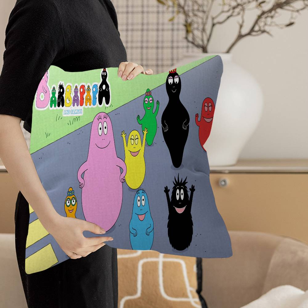 Les Barbapapa Family Anime Cushion Cover Pillowcase Upholstery Sofa Throw Pillow Home Decor Pillowcas