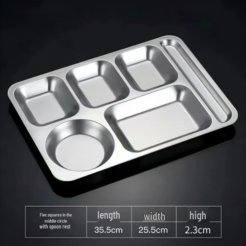 Langxi Stainless Steel Divided Dinner Plate