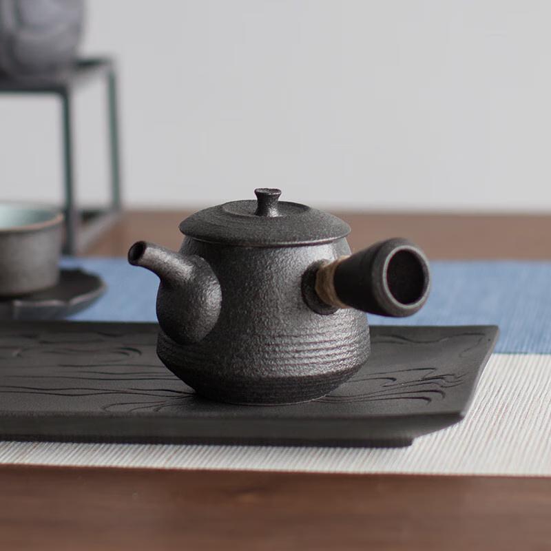Nanshanxian Black Pottery Side Handle Teapot