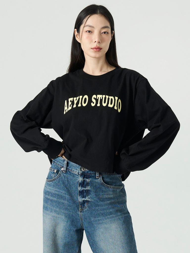 Eiwaioseutyudio Crop T-Shirt_Black