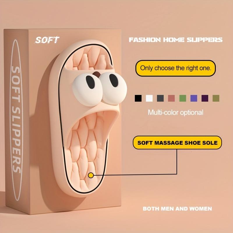 Unisex Cute Cartoon Eye Cloud Slides EVA Thick Sole Non-slip Slippers for Indoor Outdoor 36 розовый