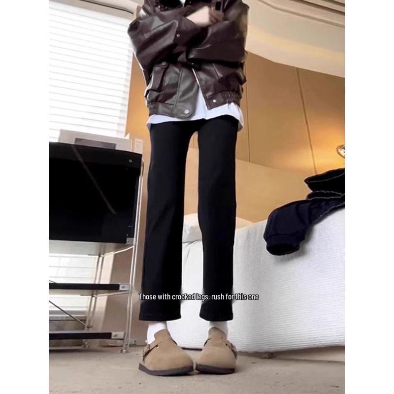 Women's Black Straight Leg Elastic Cropped Jeans - Plus Size & Petite, Slimming Fit 2026