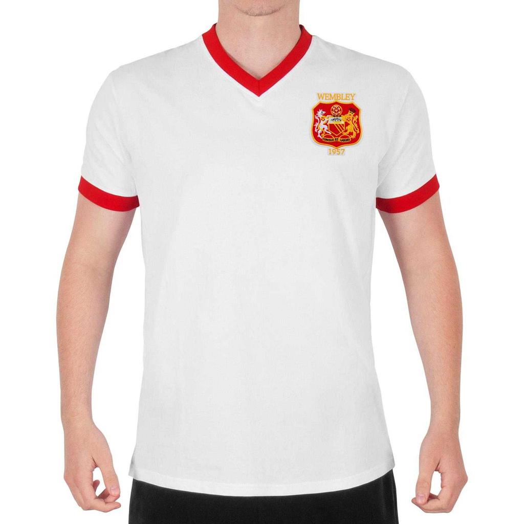 Fan Originals Mens United Wembley 1957 Crest V Neck T-Shirt