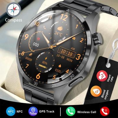 SACOSDING NFC+GPS Smart Watch Man Sports Bluetooth Call Heart Rate Tracker Waterproof Fashion Bracelet For Android IOS Smartwatch New