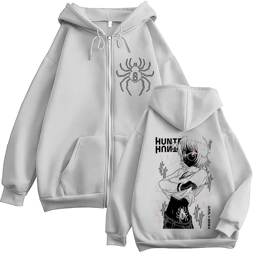 Anime Hunter X Hunter Spider Phantom Troupe Shizuku Zipper Hoodies Men Women Oversized Casual Zip Up Hooded Sweatshirts Jackets